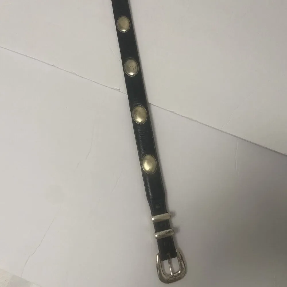 Nocona Concho Belt Black Leather Silver Accents Men’s 32 Southwestern